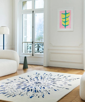 Tapis Paint Blanc Bleu